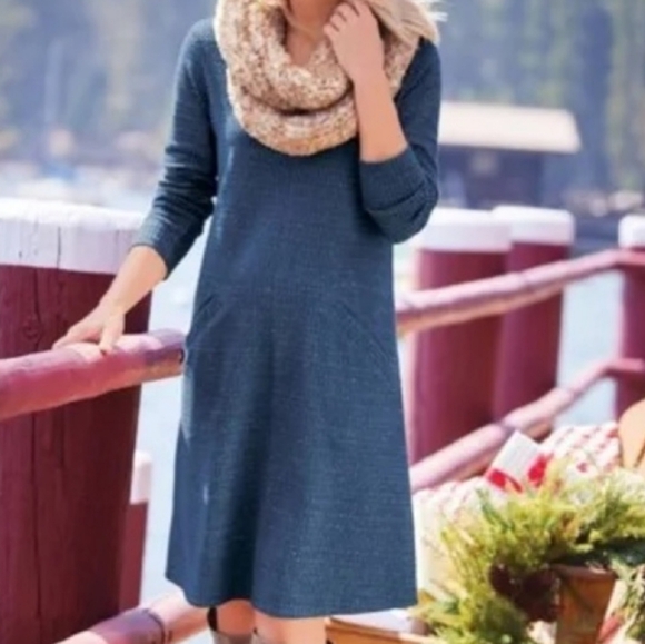 Soft Surroundings Blue Long Sleeve Dress - Picture 11 of 11